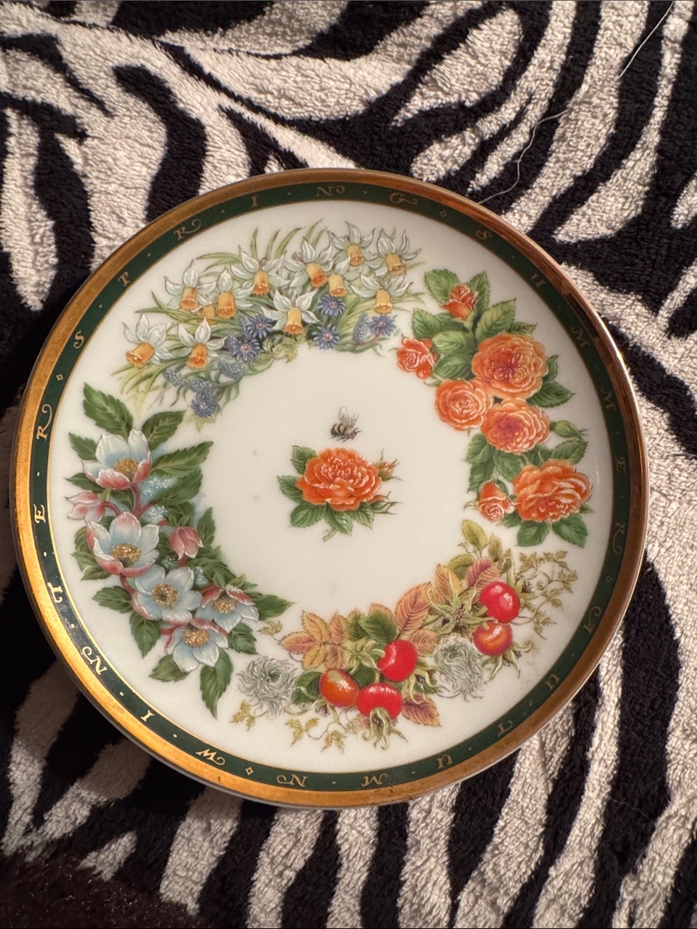 Vintage All Seasons Decorative Plate Specially Designed By Gill Tomblin